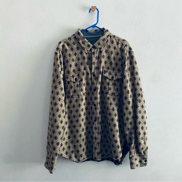 True Grit brown printed shacket - Picture 1 of 8
